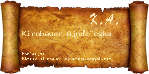 Kirnbauer Ajnácska névjegykártya